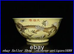 10.6'' Chinese Qing Dynasty Famille Rose Porcelain Dragon Totem Pattern Bowl