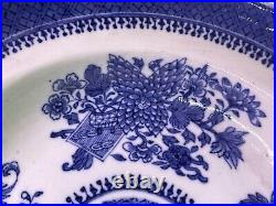 10 Antique Chinese Qing Dynasty Blue Fitzhugh Shallow Bowl 19th C