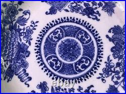 10 Antique Chinese Qing Dynasty Blue Fitzhugh Shallow Bowl 19th C