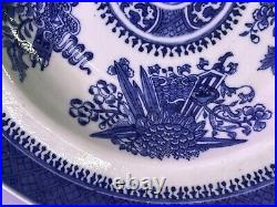 10 Antique Chinese Qing Dynasty Blue Fitzhugh Shallow Bowl 19th C