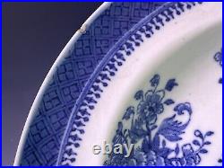 10 Antique Chinese Qing Dynasty Blue Fitzhugh Shallow Bowl 19th C