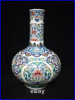 13 Chinese Old Antique Porcelain Qing dynasty qianlong mark doucai flower Vase