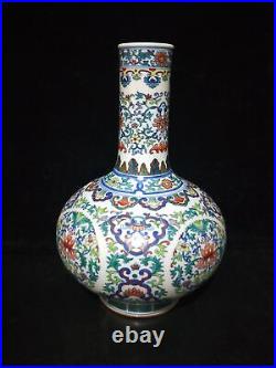 13 Chinese Old Antique Porcelain Qing dynasty qianlong mark doucai flower Vase