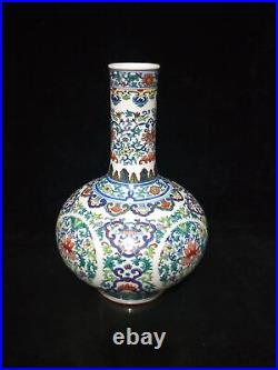 13 Chinese Old Antique Porcelain Qing dynasty qianlong mark doucai flower Vase