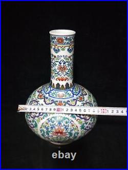 13 Chinese Old Antique Porcelain Qing dynasty qianlong mark doucai flower Vase