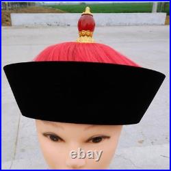 17.6 Chinese Qing Dynasty Silk Gem Royal Officer Hat Cap Headgear Headdress Hat