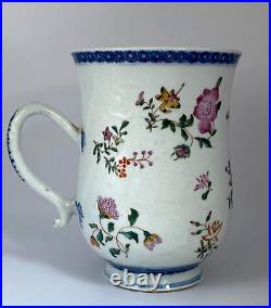 1736-1795 Chinese Export Famille Rose Tankard Cup Qing Dynasty Qian Long