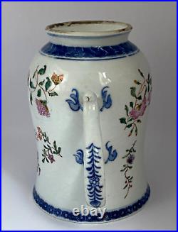 1736-1795 Chinese Export Famille Rose Tankard Cup Qing Dynasty Qian Long