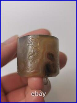 18/19th century Chinese Qing dynasty carved agate ring