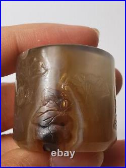 18/19th century Chinese Qing dynasty carved agate ring