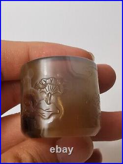 18/19th century Chinese Qing dynasty carved agate ring