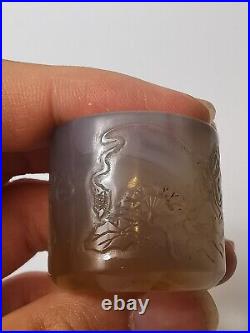 18/19th century Chinese Qing dynasty carved agate ring