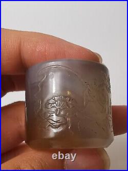 18/19th century Chinese Qing dynasty carved agate ring