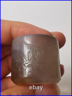 18/19th century Chinese Qing dynasty carved agate ring