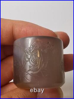 18/19th century Chinese Qing dynasty carved agate ring