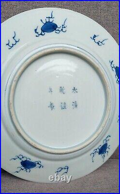 A Rare! Chinese Antique Porcelain Blue and White Qing Dynasty Dragon Pattern