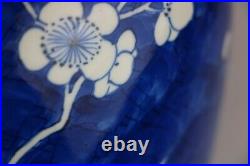 Antique Chinese Blue and White Plum Ice Ginger Jar Qing Dynasty