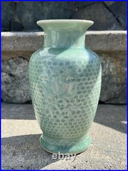 Antique Chinese Celadon Porcelain Vase Three Abundances Marked QING DYNASTY