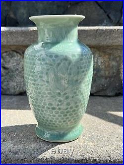 Antique Chinese Celadon Porcelain Vase Three Abundances Marked QING DYNASTY