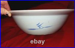 Antique Chinese Export Bowl Handpainted Porcelain Blue & White, Qing Dynasty