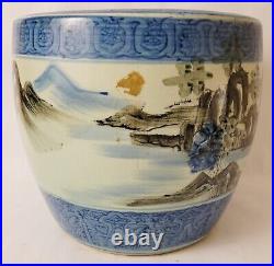 Antique Chinese Porcelain Vase Planter Cachepot Qing Dynasty 19th Century