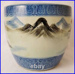 Antique Chinese Porcelain Vase Planter Cachepot Qing Dynasty 19th Century