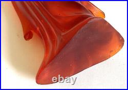 Antique Chinese Qing Dynasty Cherry Amber Figure of Quan Lin