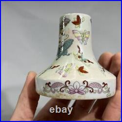 Antique Chinese Qing Dynasty Doucai Butterfly Candlestick Holder