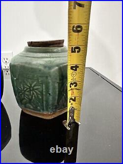 Antique Chinese Qing Dynasty Jinger Jar Glazed Pottery