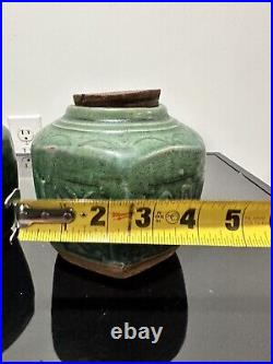 Antique Chinese Qing Dynasty Jinger Jar Glazed Pottery