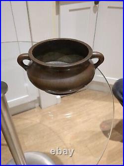 Antique Chinese Qing Dynasty Kangxi Emperor Bronze Censer (1661-1722) Heavy