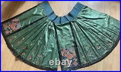 Antique Chinese Qing Dynasty Lady Silk Skirt Textile Embroidered