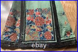 Antique Chinese Qing Dynasty Lady Silk Skirt Textile Embroidered