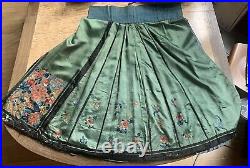 Antique Chinese Qing Dynasty Lady Silk Skirt Textile Embroidered