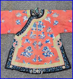 Antique Chinese Qing Dynasty Silk Embroidered Imperial Robe