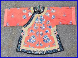 Antique Chinese Qing Dynasty Silk Embroidered Imperial Robe