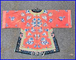 Antique Chinese Qing Dynasty Silk Embroidered Imperial Robe