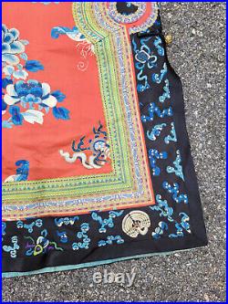 Antique Chinese Qing Dynasty Silk Embroidered Imperial Robe