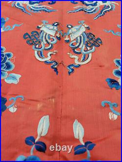 Antique Chinese Qing Dynasty Silk Embroidered Imperial Robe