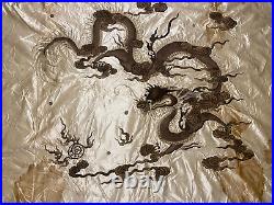 Antique Chinese Qing Dynasty Silk Embroidery textile Panel wall hanging 60X54