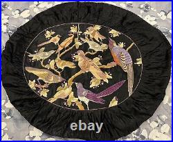 Antique Chinese Qing Dynasty Silk Hand Embroidery Cushion Cover 50 X 85 Cm