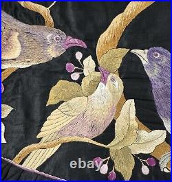 Antique Chinese Qing Dynasty Silk Hand Embroidery Cushion Cover 50 X 85 Cm