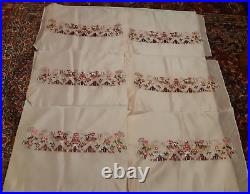 Antique Chinese Qing Dynasty Silk embroidered Sleeves panels Set 22 X 15