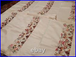 Antique Chinese Qing Dynasty Silk embroidered Sleeves panels Set 22 X 15