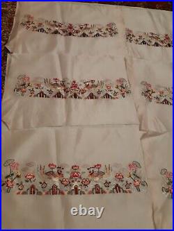 Antique Chinese Qing Dynasty Silk embroidered Sleeves panels Set 22 X 15