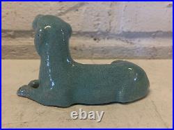 Antique Chinese Qing Dynasty Turquoise Glazed Dog Figurine