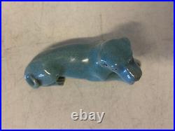 Antique Chinese Qing Dynasty Turquoise Glazed Dog Figurine