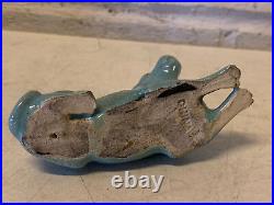 Antique Chinese Qing Dynasty Turquoise Glazed Dog Figurine