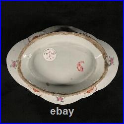 Antique Late 19th C. Chinese Qing Dynasty Famille Rose Porcelain Footed Dish