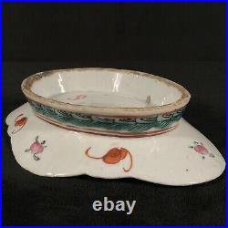 Antique Late 19th C. Chinese Qing Dynasty Famille Rose Porcelain Footed Dish